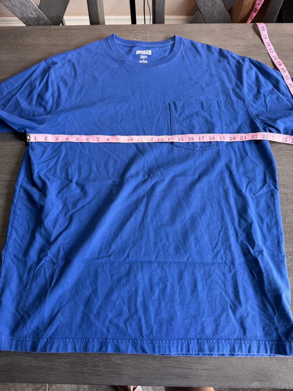 Duluth Blue Crew Neck Short Sleeve TShirt Long Tail Tee L - Picture 6 of 7